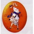 Bull Rider Cloisonne Medallion Bolo Tie
